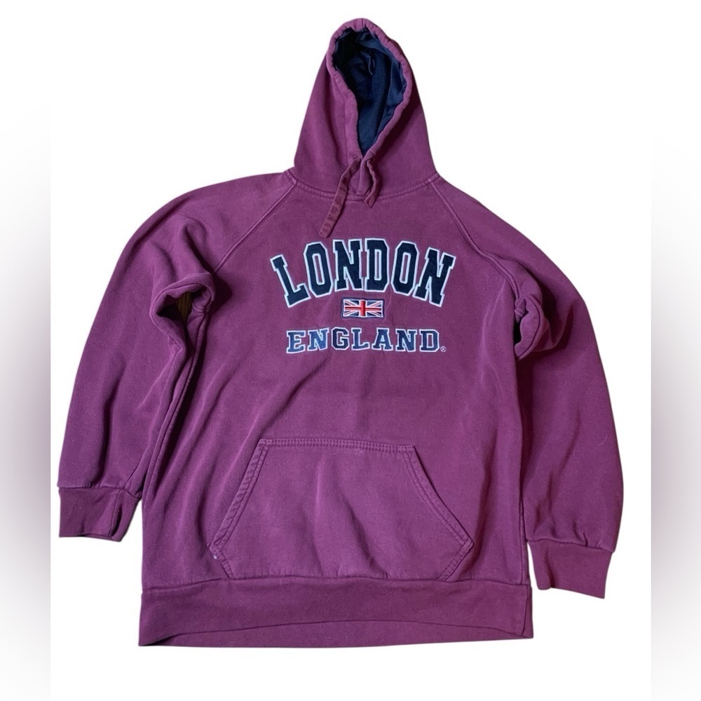 G-Crown London England Pullover Hoodie Maroon XXL